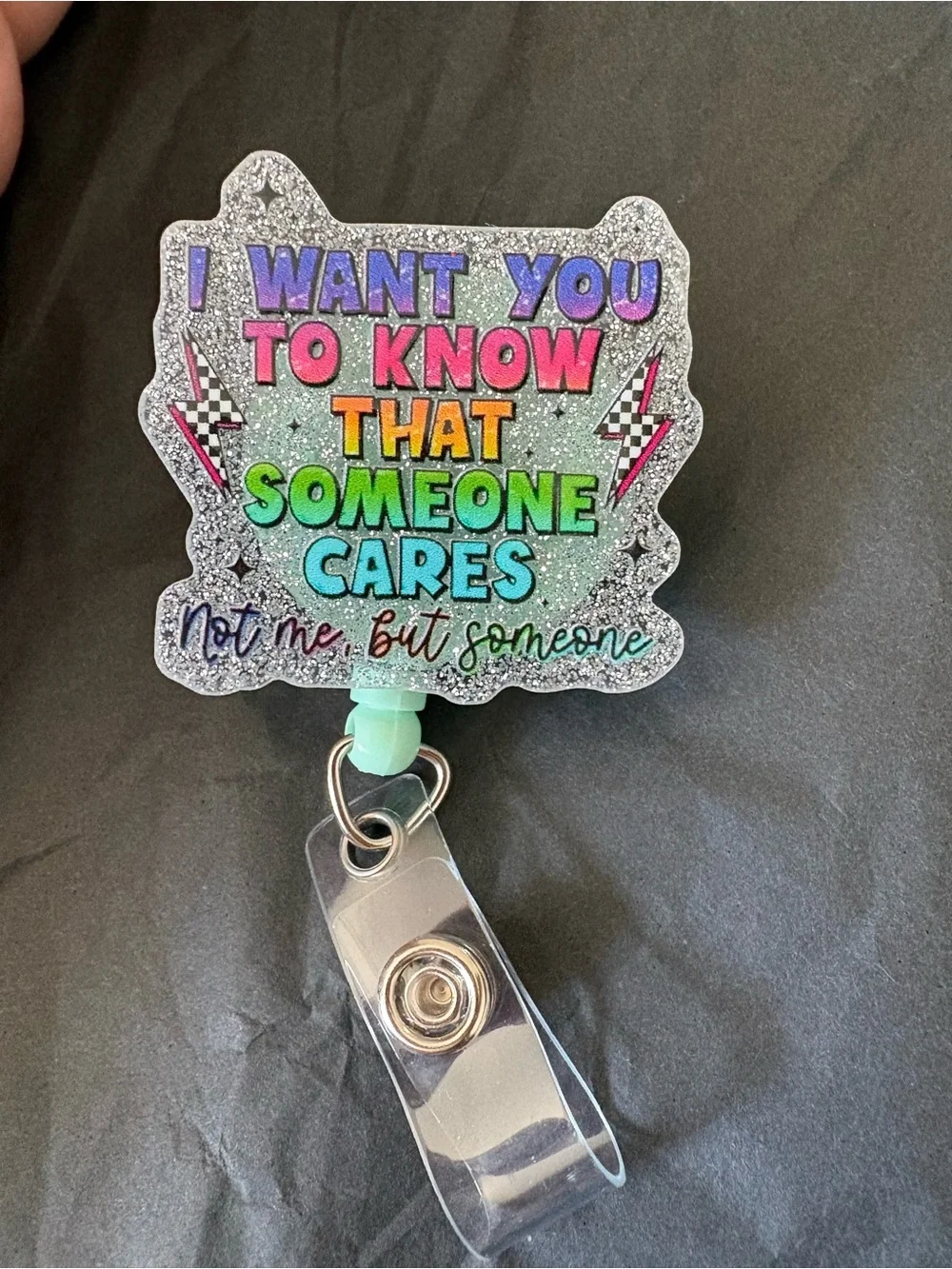 Glitter Rainbow Badge Reel - 
